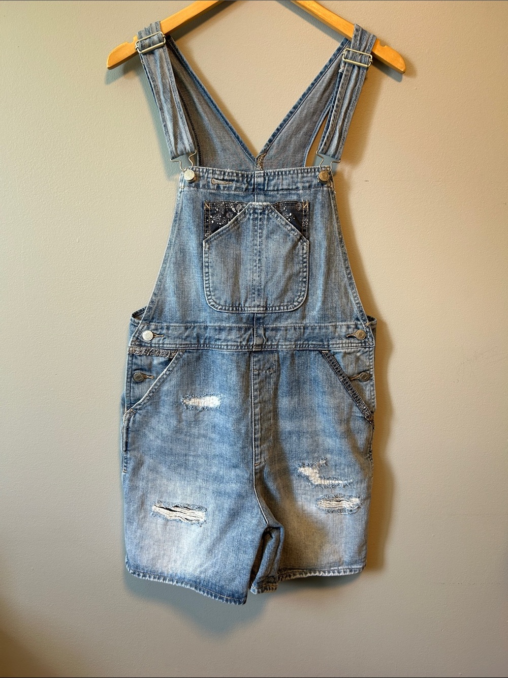 Gap Coastal Cowgirl Boho Denim Overalls Shorts